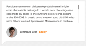 corso seo testimonianza 4